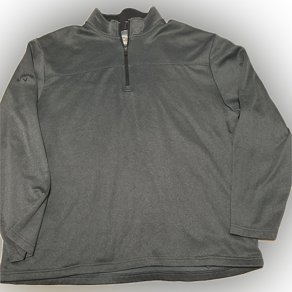 ⛳️ Callaway 3/4 Zip Waffle Golf Sweater. Front hand Pockets. XXL. Grey.